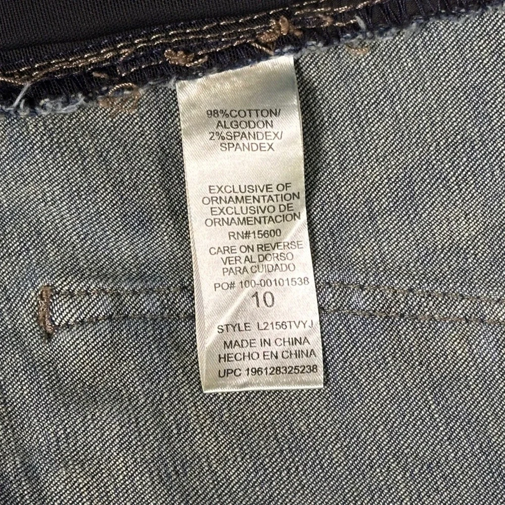 Wit & Wisdom Ab-solution Blue Cropped Flare Distressed‎ Jeans Size 10 W31